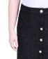 Petite Slim Tweed Double Knit Knee Length Skirt