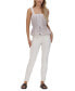 ფოტო #5 პროდუქტის Women's Lace-Trim Striped Peplum Top