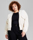 Trendy Plus Size Long-Sleeve Twill Jacket, Created for Macy's Белый, 2X - фото #1