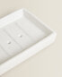 White earthenware bathroom soap dish