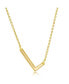 Фото #1 товара Sterling Silver 14k Gold Plated Sideways Initial Necklace