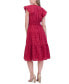 ფოტო #1 პროდუქტის Women's Flutter-Sleeve Burnout Midi Dress