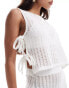 Miss Selfridge beach tie side crochet top