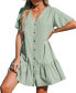 Фото #1 товара Women's Button-Up V-Neck Flounce Cover Up Dress