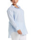 Фото #1 товара Plus Size Easy Linen Long Sleeve Button-Down Shirt