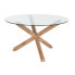 Фото #1 товара Обеденный стол Home ESPRIT Натуральный Каленое стекло древесина дуба 130 x 130 x 75 cm