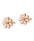 ფოტო #3 პროდუქტის Stainless Steel Polished Rose IP-plated Flower Earrings