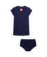 Baby Girls Team USA Cotton T-Shirt Dress & Bloomer Refined Navy, 3 месяца - фото #3