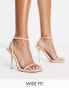 Фото #1 товара Topshop Wide fit Raya padded high heel sandal in natural