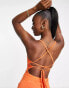 I Saw It First strappy back bodycon mini dress in orange