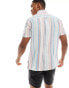 Фото #4 товара Ben Sherman short sleeve multicolour stripe shirt in blue