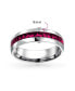 ფოტო #3 პროდუქტის Red Pink Crystal Eternity Band Ring Stainless Steel Unisex 6mm