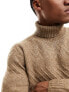 Фото #5 товара Jack & Jones texture knitted roll neck jumper in camel