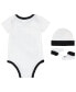 Baby Boys or Baby Girls Futura Logo Bodysuit, Beanie, and Booties, 3 Piece Gift Box Set
