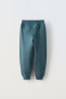 Фото #2 товара Комбинированные брюки из мягкой ткани ZARA