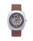 Фото #1 товара Часы и аксессуары Heritor Automatic мужские наручные часы Gatling кожаные - серебряный/светло-коричневый, 44мм