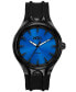 Men's Streamline Three Hand Black Silicone Watch 44mm