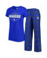 ფოტო #1 პროდუქტის Women's Royal Los Angeles Dodgers Badge T-shirt and Pajama Pants Sleep Set