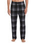 ფოტო #1 პროდუქტის Men's Deluxe Touch Knit Plaid Pajama Pant