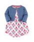 ფოტო #1 პროდუქტის Baby Girls Baby Organic Cotton Dress and Cardigan 2pc Set, Abstract Flower