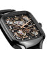 ფოტო #5 პროდუქტის Unisex Swiss Automatic True Square Open Heart Black Ceramic Bracelet Watch 38x38mm