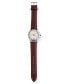 Unisex Disney 100th Anniversary Analog Brown Faux Leather Watch 28mm
