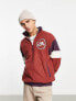 Фото #3 товара ASOS Actual oversized polar fleece quarter zip sweatshirt with towelling applique in berry