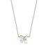 Shiny silver necklace with colored zircons ESNL01821342