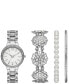 ფოტო #1 პროდუქტის Women's Silver Bracelet Watch Gift Set, 35mm
