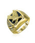 ფოტო #3 პროდუქტის Men's Large Statement Square Black Patriotic USA American Bald Eagle Signet Ring For Men Stainless Steel
