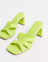 ASOS DESIGN Hatley mid heeled mules in lime