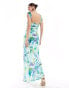 Фото #2 товара ASOS DESIGN satin drape twist strap maxi dress in bold floral print