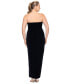 ფოტო #2 პროდუქტის Plus Size Strapless Front-Slit Velvet Gown