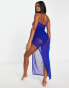 South Beach asymmetric summer dress in cobalt blue