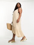 Vero Moda Curve tie shoulder beach maxi dress in cream