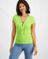 ფოტო #1 პროდუქტის Women's Lace-Up Short-Sleeve Top, Created for Macy's