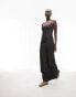 Фото #2 товара Topshop Tall denim slip dress in black