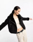 Фото #2 товара Stradivarius cropped aviator jacket in black