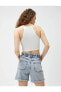 Crop Fitilli Atlet Halter Yaka Pencere Detaylı