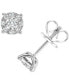 ფოტო #1 პროდუქტის Diamond Miracle Plate Halo Stud Earrings (1/4 ct. t.w.) in 14k White Gold