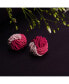 ფოტო #3 პროდუქტის Women's Pink Beaded Twist Stud Earrings
