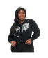 Plus Size 1950s Cropped Cardigan Black silver bat, 3X - фото #1