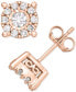 ფოტო #1 პროდუქტის Diamond Halo Stud Earrings (1/2 ct. t.w.) in 14k White, Yellow or Rose Gold