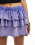 Фото #3 товара Monki mini ruffle frill skirt in tinted purple