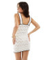 Miss Selfridge crochet mini dress with contrast tipping in cream