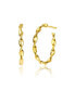 Фото #1 товара 14K Gold Plated Open Hoop Earrings