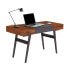 Фото #1 товара Writing Desk - Dual Side & Pull-Out Front Drawer - Coated Steel Frame - Mahogany