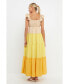ფოტო #5 პროდუქტის Women's Sweet Heart Color Block Maxi Dress