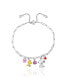 ფოტო #1 პროდუქტის Snoopy Enamel Charm Woodstock, Flowers, Heart Lariat Paper Clip Chain Bracelet