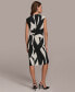 ფოტო #2 პროდუქტის Women's Printed Gathered Sleeveless Midi Dress